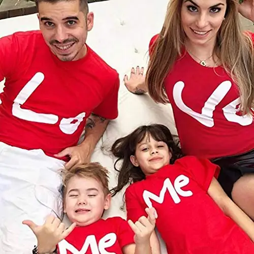 1 Stück Love Me Family Shirts Valentinstag passende Kleidung Papa Mama und ich Familie passende T-Shirt Love Me T-Shirt Tops Outfits