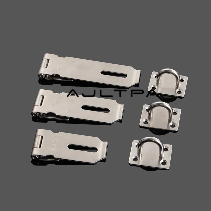 100Pcs High-quality Stainless Steel Hasp Padlock Latches Door Lock Window Door Security Furniture Hardware