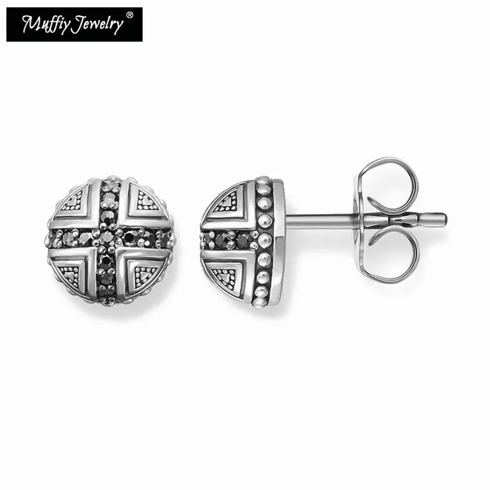 Black Cross Stud Earring,Europe Style Rebel Fashion Good Jewerly For Men & Women,2017  Gift In 925 Sterling Silver