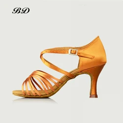 BD2371 Dance Shoes Ballroom Women Latin shoes Dancing WOMAN Shoe FREE BAGS Protection Cover Authentic Multistrap Uppers 2018 NEW