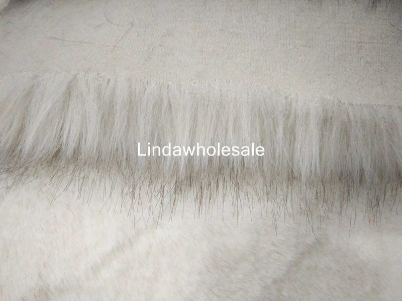 High quality White dyed tip imitation fox fur thicken faux fur fabric DIY plush fabric,180cm*45cm(half yard)/pcs