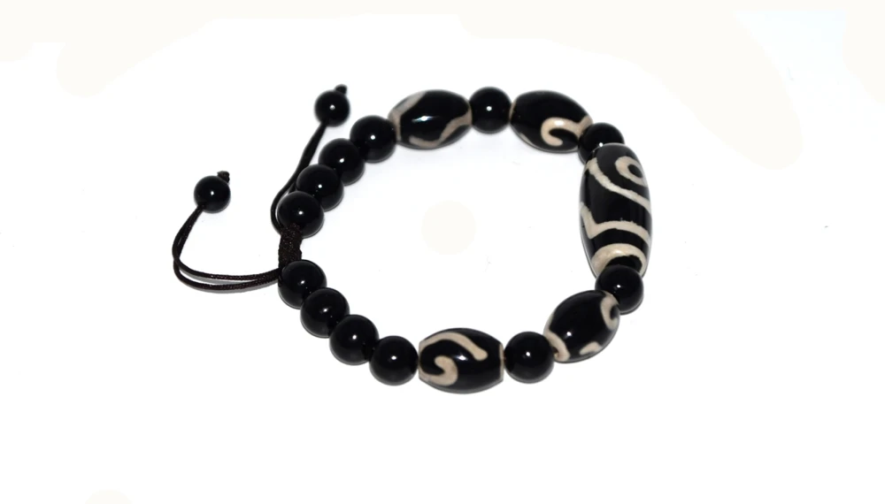 خرز عقيق التبت Dzi ، 12 × 29 مللي متر ، عيون Dzi مع خطاف نقود 10*14 مللي متر ، سلسلة نسج DZI للرجال والنساء ، شحن مجاني