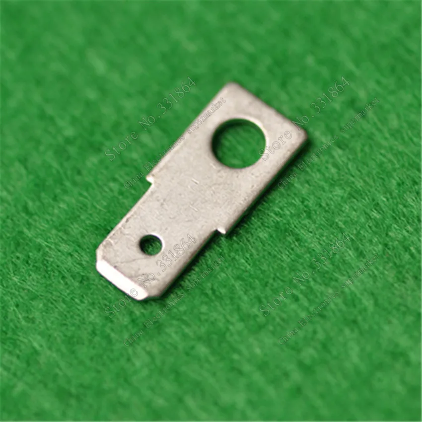 50pcs Single head 6.3mm wide PCB board welding terminal 6.3mm plug copper tin solder joint terminal