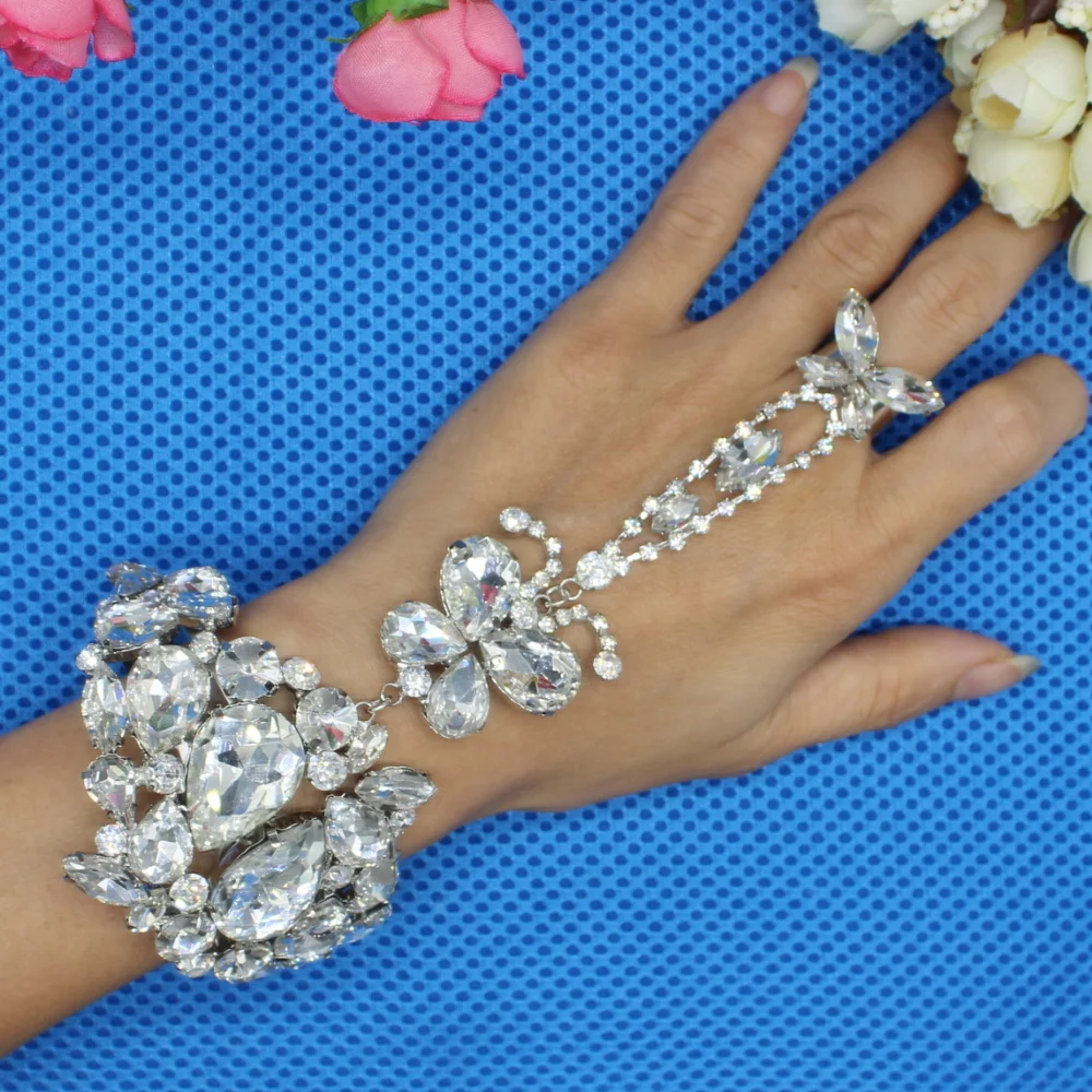 

Свадебные кружевные нашивки YACKALASI, блестящие аксессуары для волос, 3D Цветочная аппликация, 15*8 см