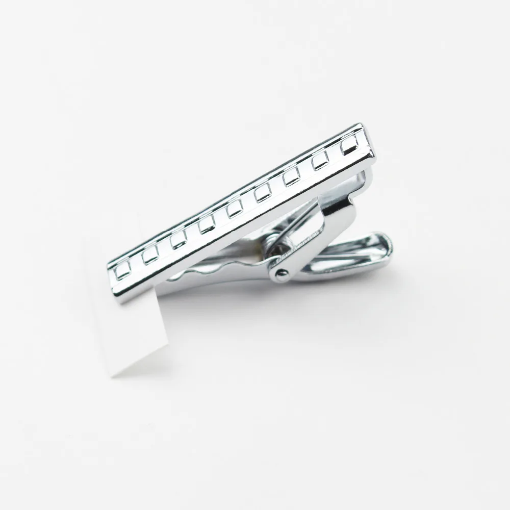 Men's Neck 3.2cm Tie Pin Clips Clasp Chrome Stainless Steel Jewelry for Wedding Groom Usher Men's Clothing Accessories