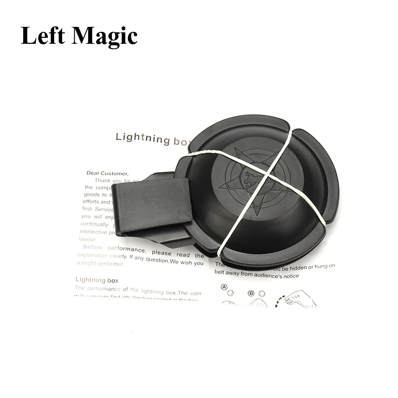 Lightning Box Magic Tricks Black Miracle Appearing Coin Close Up Stage Magic Tricks Coin Penetration Good Quality Coin Magic