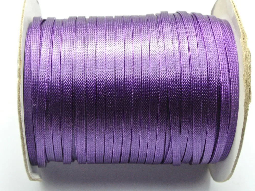 

100 Yards Dark Purple FLAT Korean Waxed Cord Craft Lace String Thread 4mm