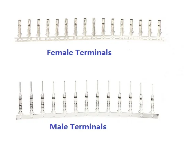 

100pcs Crimp Terminal Female / Male needle contact pins Tin plate for 2.54 mm Rectangular Housing Connector Receptacle dupont