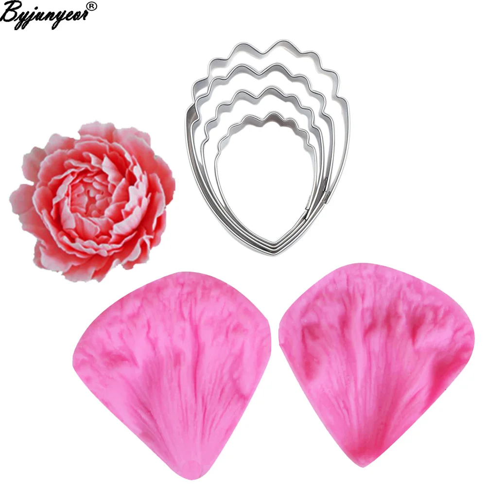 

29 Style Peony Flower Surgar Mold Silicone Mould Cutter Fondant Gumpaste Clay Flower Bakeware Baking Cake Decorating Tools CS157