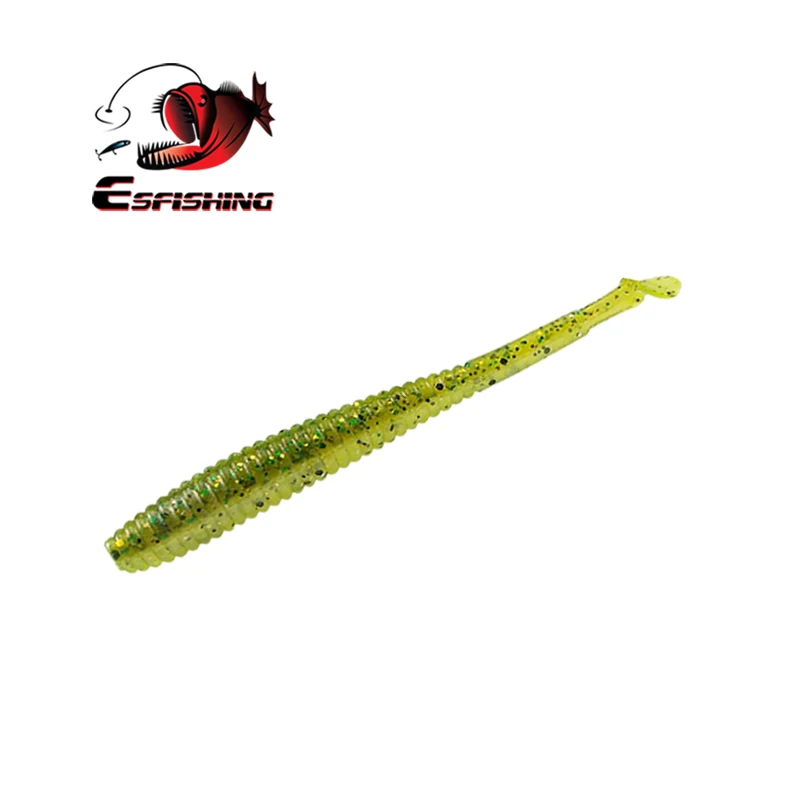 ESFISHING Soft Lures Fishing Bait I Shad Tail 10pcs 70mm Sea Silicone Plastics Wobblers Pesca Feeder PVA Mini T tail Bass Pink