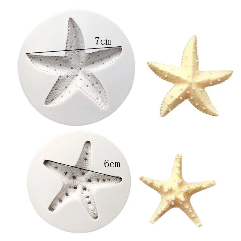 DIY Sea Conch Starfish Shell Fondant Cake Candy Silicone Molds Creative Chocolate Mold Cake Decoration Tools