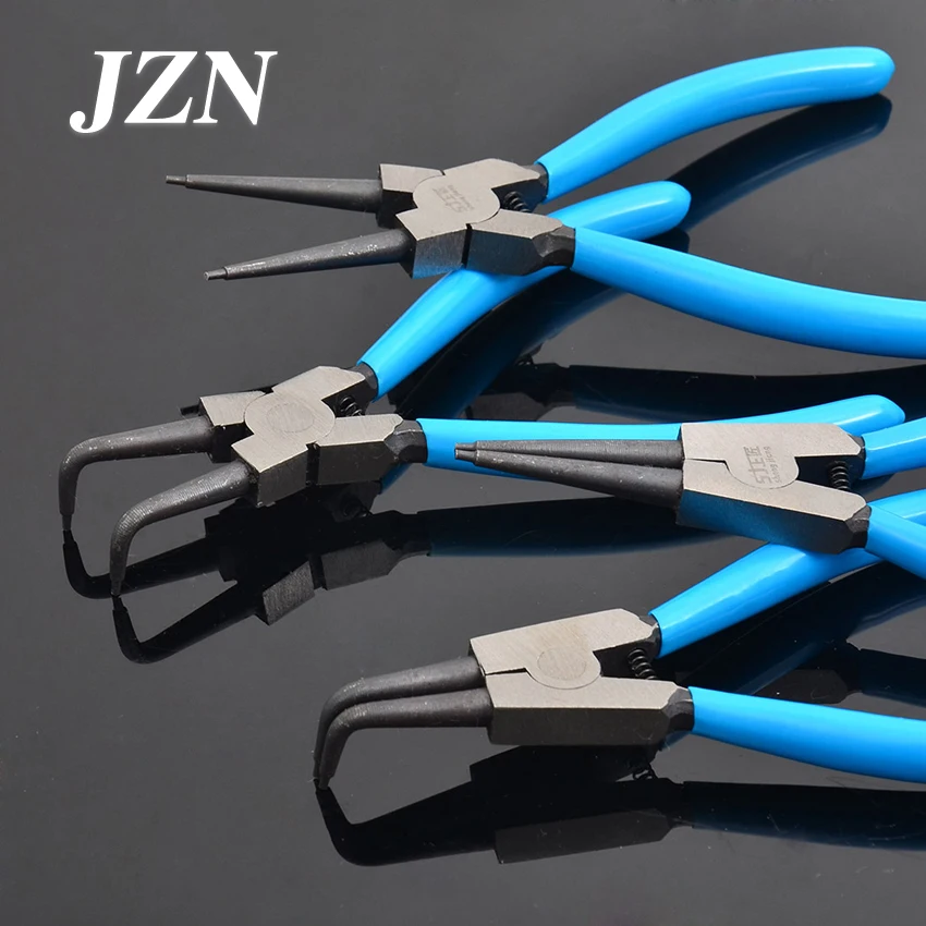 1PCS  set of 4pcs 6 inch circlip pliers internal external curved straight tip circlip plier snap ring plier mechanical tools