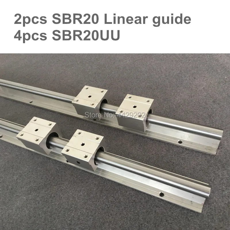 

20mm linear rail SBR20 1200 1500mm 2pcs and 4pcs SBR20UU linear bearing blocks for cnc parts 20mm linear guide