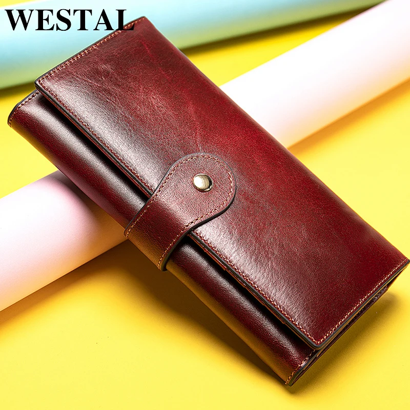 WESTAL Genuine Leather Women's Wallets for Cards Coin Purse