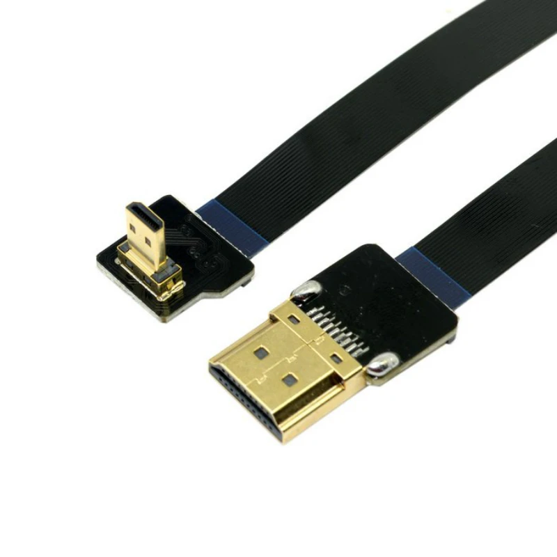 Micro HDMI Down Angled 90 Degree FPV to HDMI Male FPC Flat Cable 50cm for Multicopter Aerial Photography 0.1m 0.2m 0.5m