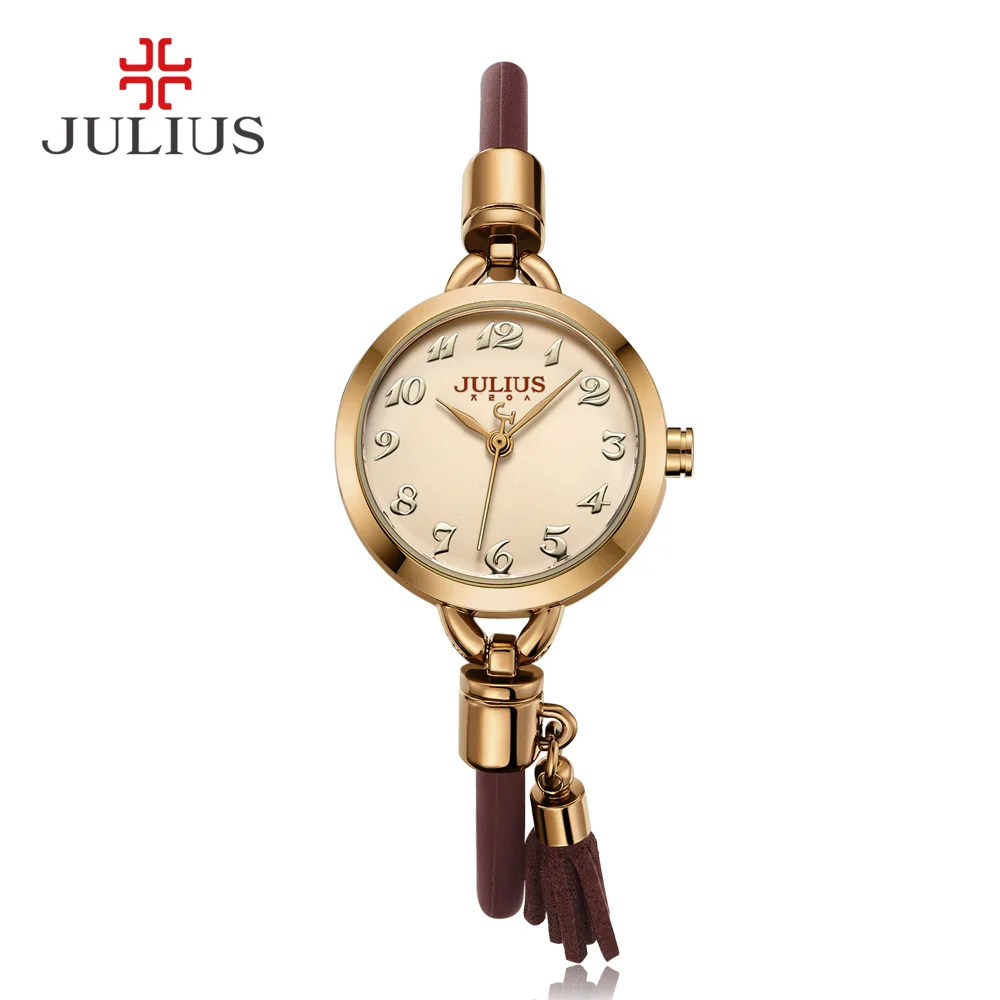 Julius Watch New Arrival Vintage Slim Whatch With Tassel Silicone Strap Unique Creative Designer Montre Female Clock Hour JA-994