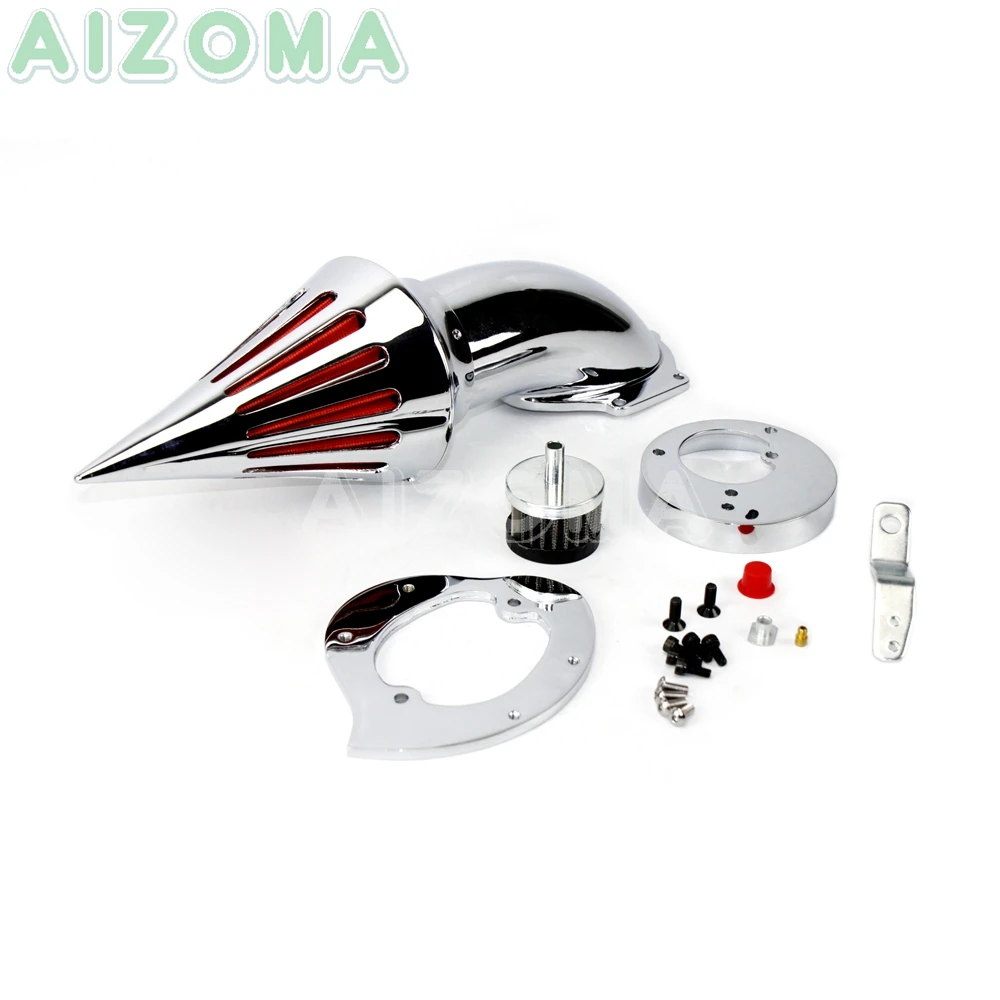 Motorcycle Spike Air Intake Filter For Honda VTX1300 VTX 1300 1995-2019 2020 2021 CNC Aliminum Chrome Cone Air Cleaner Kits