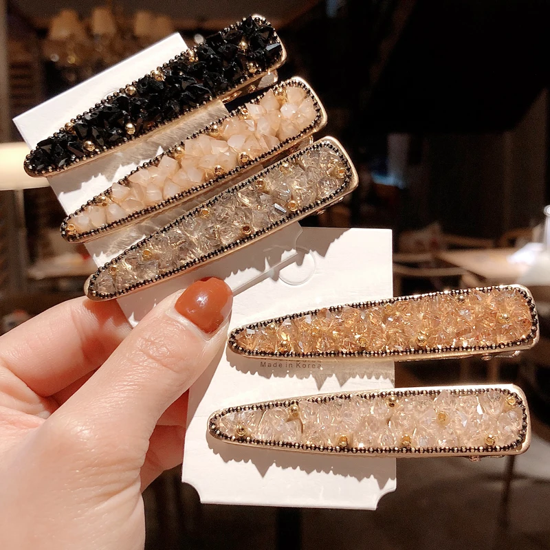 New fashion Luxury Shiny Crystal Hairpins For Women Girls Elegant Hair Clips Barrettes Party Hair Accessories Headwear