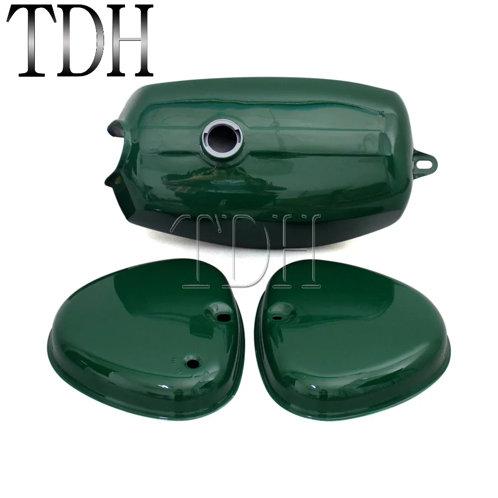 Motorcycle Steel Gas Green Orange Tank Fuel Tank Vintage Classic + 2 Side Cover For Simson S50 S51 S70