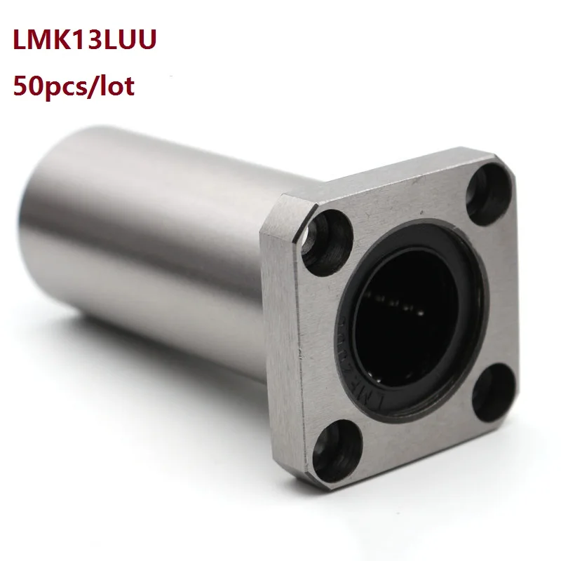 50pcs/lot LMK13LUU  Long Type Rectangular Flange Linear Bearing CNC Linear Bush for 3D printer parts