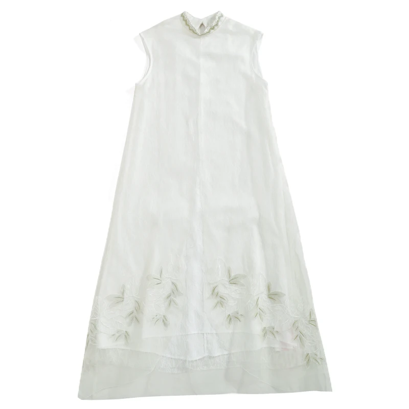 Free ship white vintage fairy long dress summer/leisure/comfortable&chan dao/zen dress