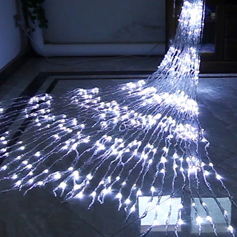 6*3M 3*6M LED Waterfall String Light Outdoor Curtain Icicle Light Meteor Shower Rain Light Christmas Wedding Garland Light