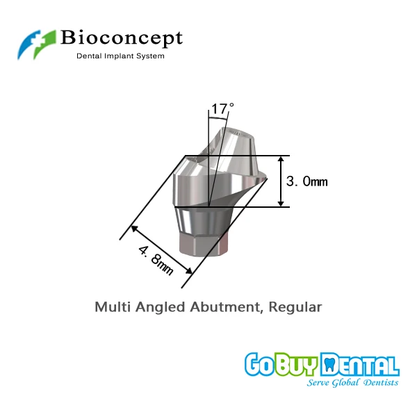 Bioconcept Hexagon Regular Multi-angled abutment φ4.8mm, gingival height 3.0mm, Angled 17°(337200))