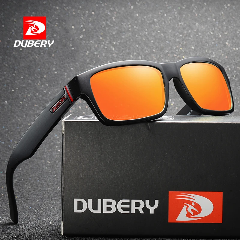 

DUBERY Square Polarized Sunglasses Men Vintage Driving Sport 100% UV Protection Fashion Sun Glasses Color Mirror for Men/Women