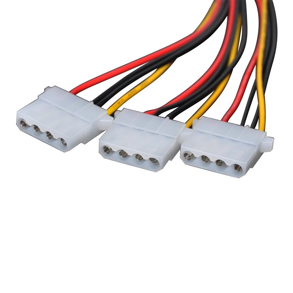 DeepFox 4 Pins Molex Male to 3 Port Molex IDE Female Power Splitter Computer Adapter 4 Pins IDE Power Cable