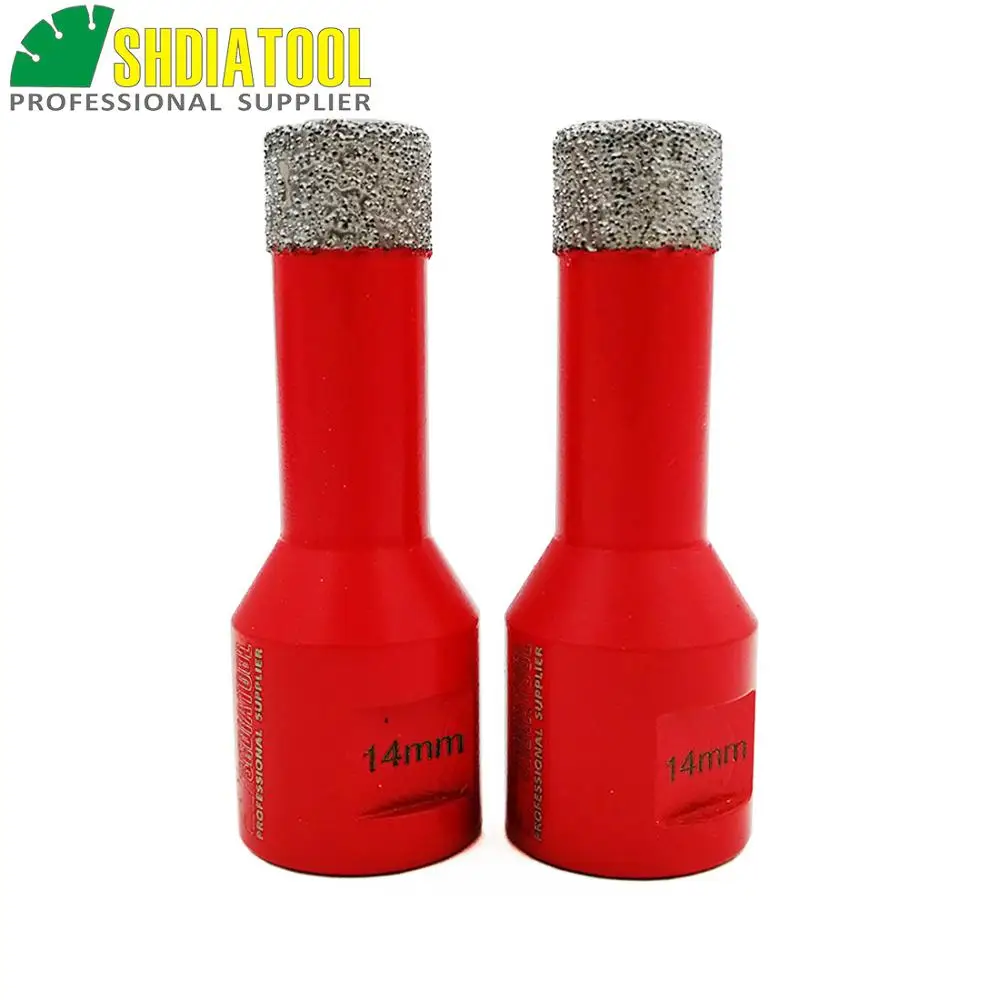 

SHDIATOOL 2pcs M14 Thread Dia 14mm Vacuum Brazed Diamond Drilling Core Bits With Dry Drilling Bits Hole Saw Diamond Drill Bit