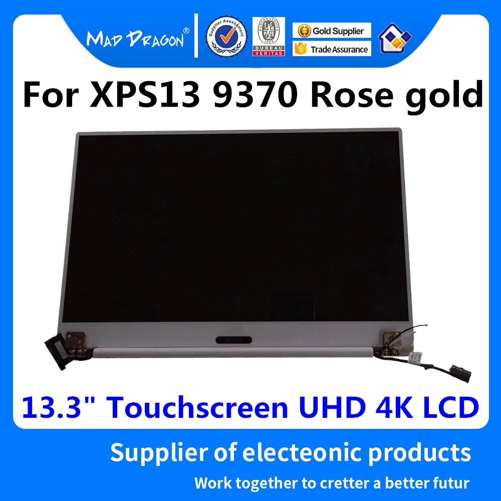 

MAD DRAGON Brand Laptop new 13.3" Touchscreen UHD 4K LCD Display Complete Assembly Rose gold For Dell XPS13 9370 03D643 01G79V