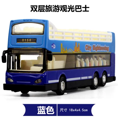 1:50 scale alloy pull back bus model,Double decker bus,Sound and light music cars Toys,free shipping