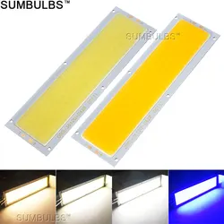 120x36MM 12W COB LED Strip Light Bulb Lamp DC 12V 1300LM Blue Warm Natural Cold White COB Matrix for DIY Work Lights