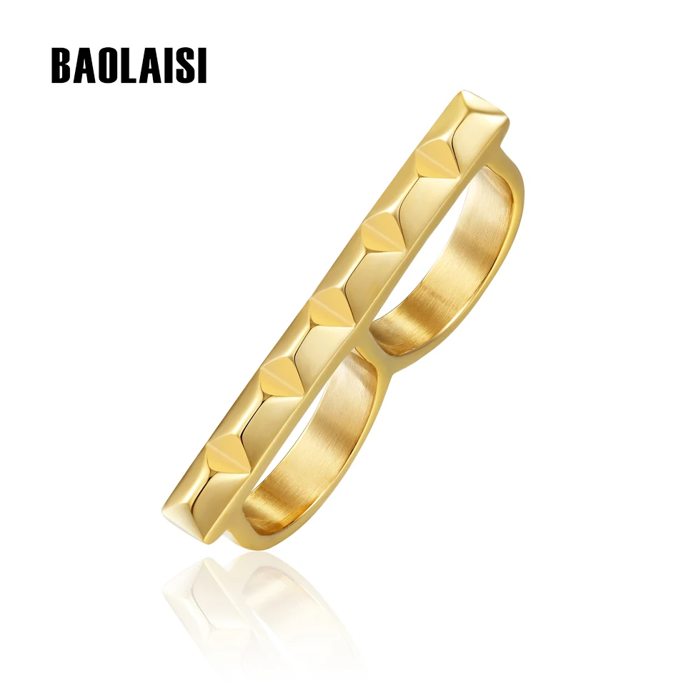 BAOLAISI 2017 New Rings For Women Geometrical Double Circles Ring Can Take Two Fingers Trendy Rock Fashion Jewelry Party Rings