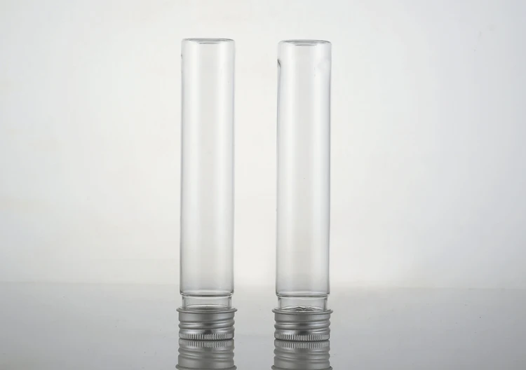 10pcs 30ml 40ml 100ml transparent mask bath salt test plastic tube with aluminum cap empty clear pet cosmetic tube