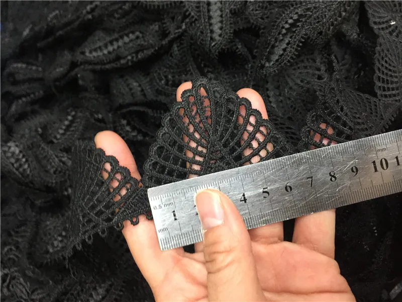 70yards Black Polyester chemical  Lace Victorian lace Trim,wide4.5cm diy crafted sewing wholesale