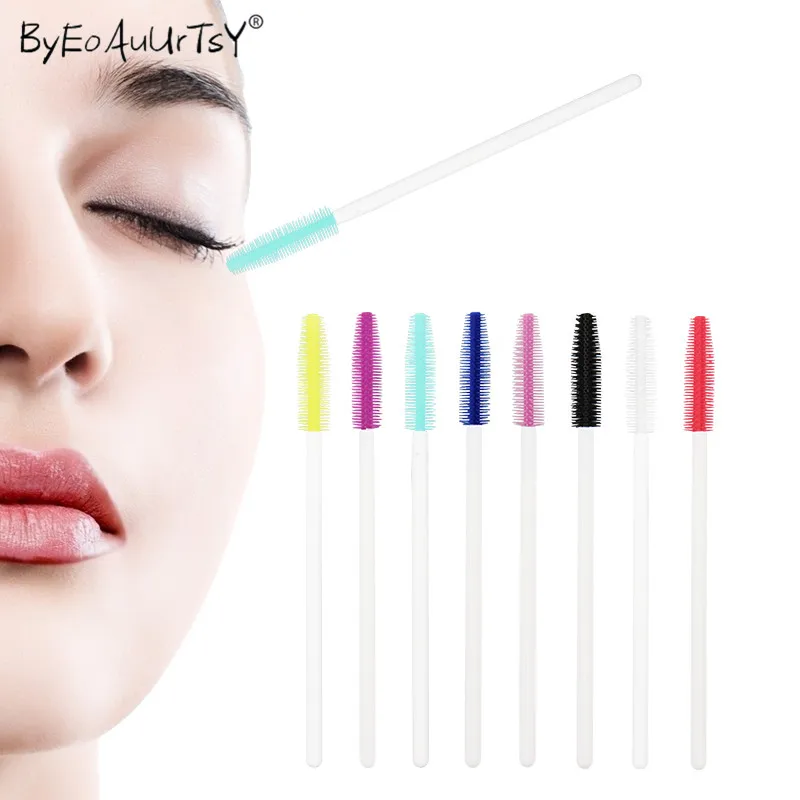 Brosses à cils jetables en Silicone, peigne, baguettes de Mascara, Extension de cils, applicateur individuel, outils de maquillage, beauté des yeux, 200 pièces