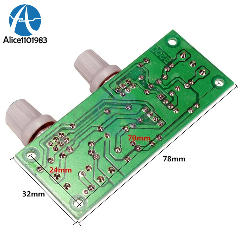 DC 12V-24V Low-pass Filter NE5532 Bass Tone Subwoofer Pre-Amplifier Preamp Board With LED FR-4 Glass PCB Copper Terminals Module