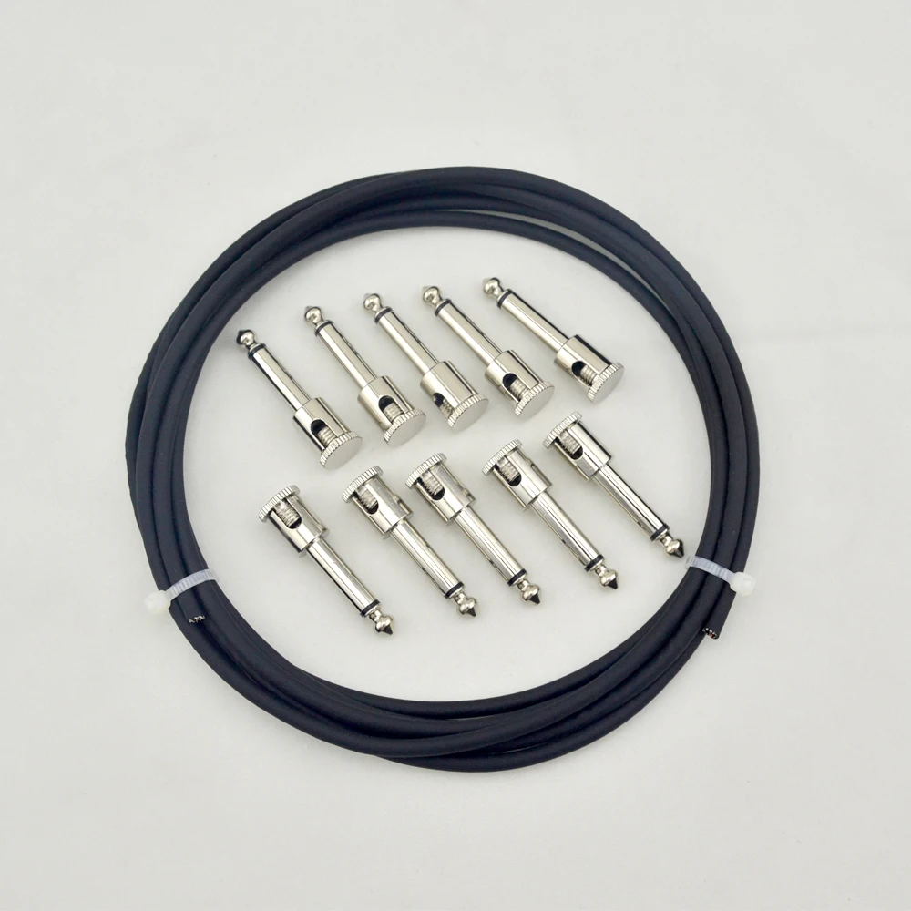 

New LANDTONE DIY Guitar Patch Cable Solder-Free Kit Pedalboard 10ft 10 Mono Plugs in Black For guitar PEDAL