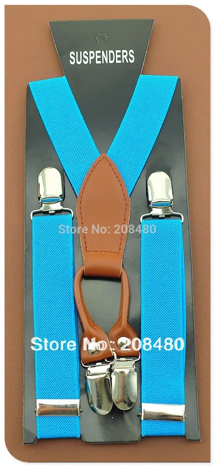 Free shipping-Kids Suspenders BOYS/GIRLS Suspender Y-Genuine leather 2.5cm wide \