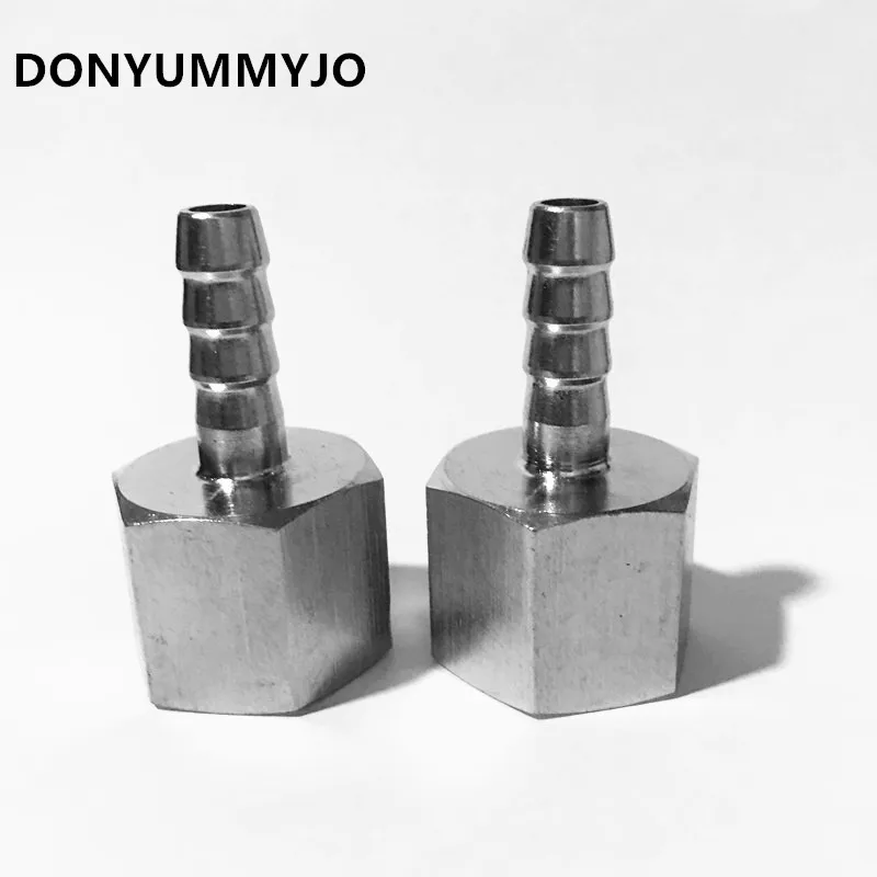 

2Pcs 8mm Hose Barb Tail To 1/4" Inch BSP Female Thread Connector Joint Pipe Fitting SS 304 Stainless Steel Coupler Adapter