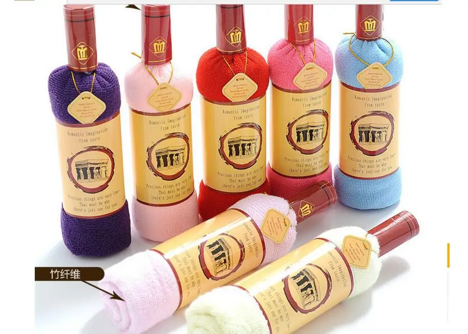 

100pcs/lot! good quality Creative Wine Towel Gift w/ Box For Business Home Birthday Advertising Celebrate Gifts 35*75cm