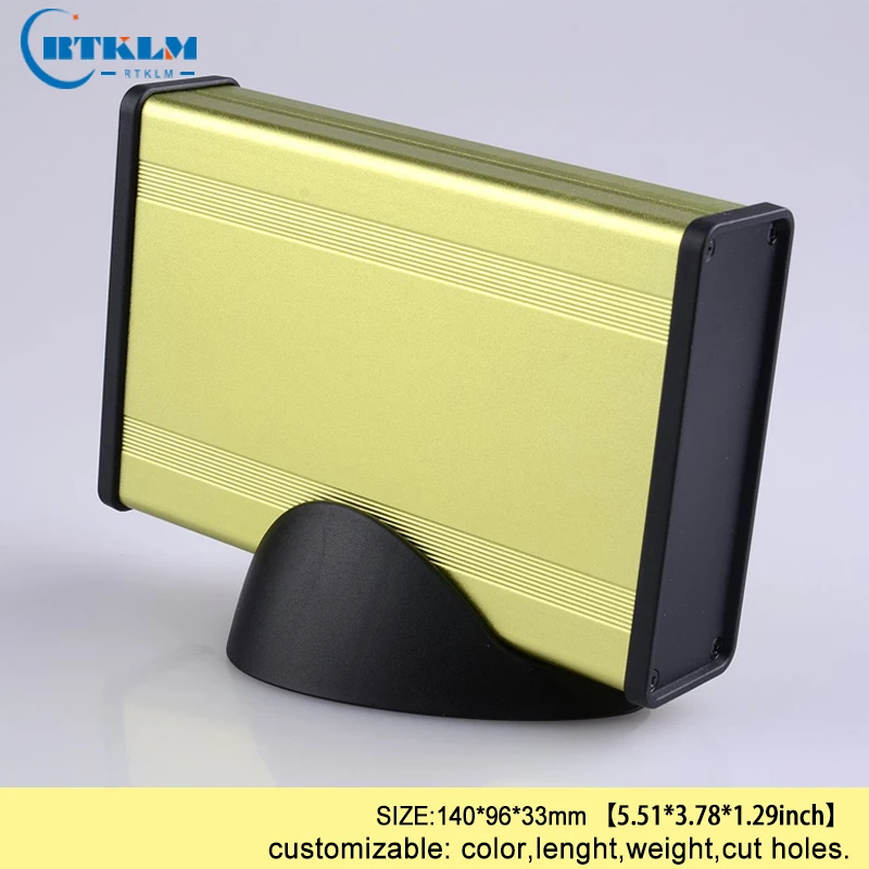 Aluminum enclosure extruded DIY junction box handheld electronic project box outlet switch desktop enclosure 140*96*33mm