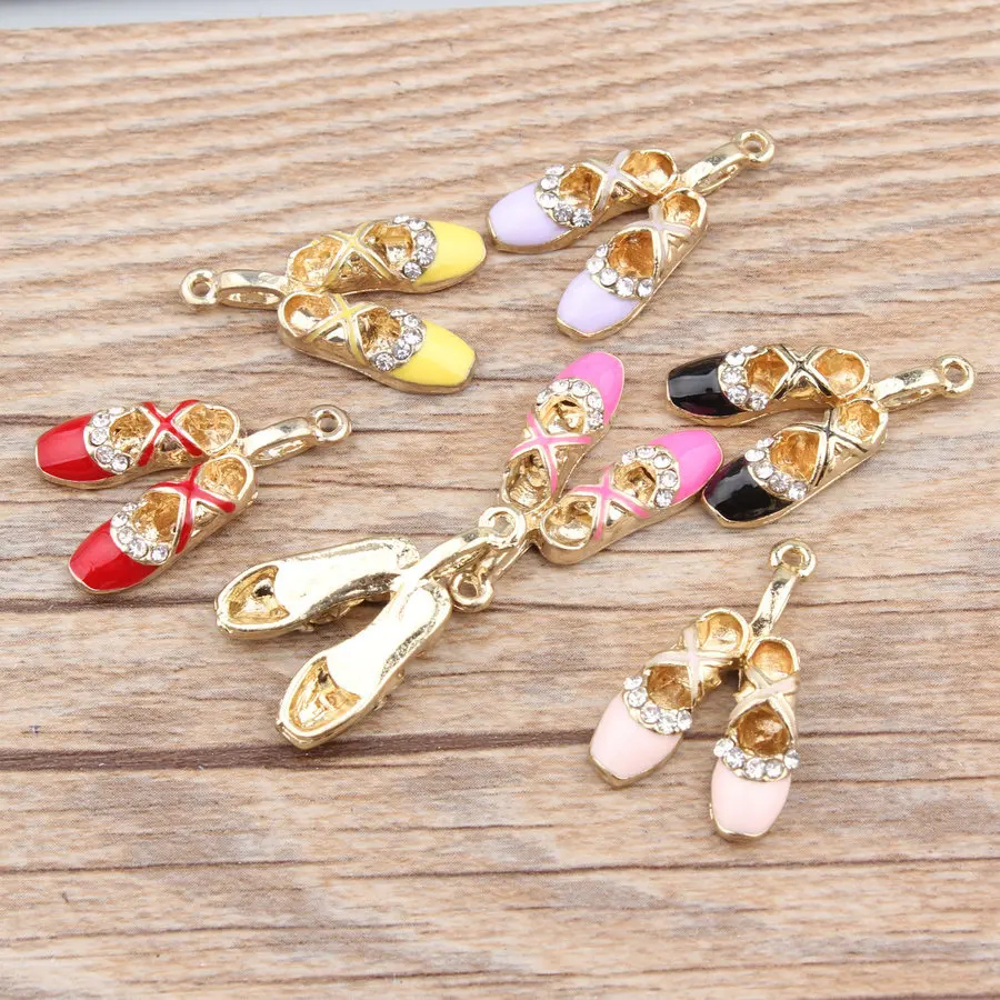 10pcs/lot 16*25mm dancing shoes pendant alloy enamel charm DIY accessories of necklace bracelet headdress making fitting