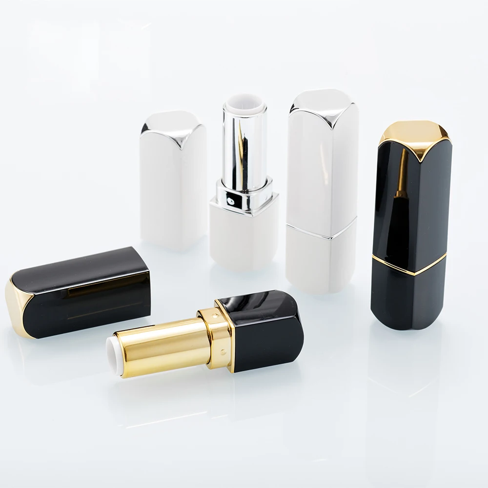 

Square 12.1mm refillable bottle black/white tube lip gloss DIY Handmade Lipstick tube lip balm