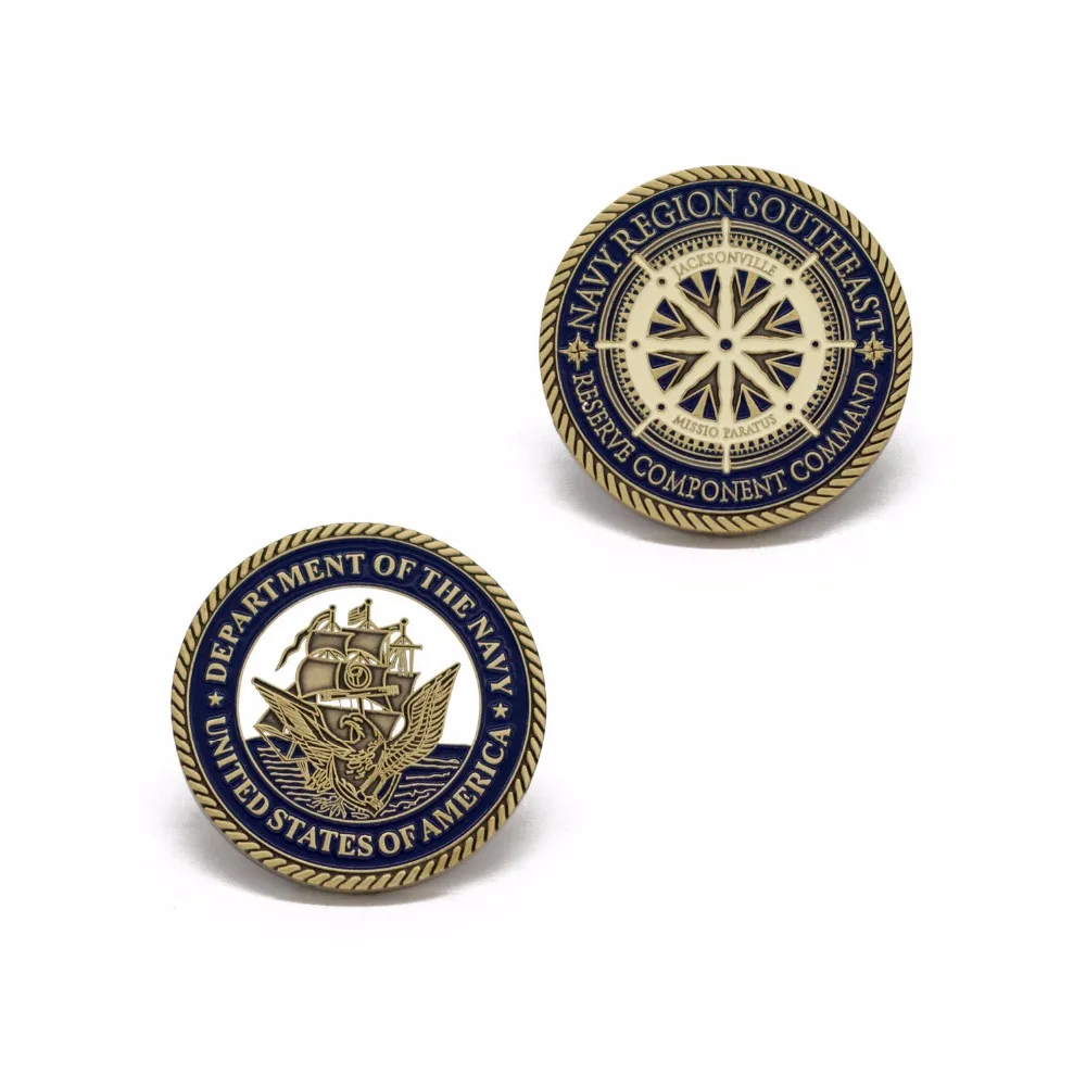 Creative enamel navy coin souvenir wholesale custom military commemorative coins