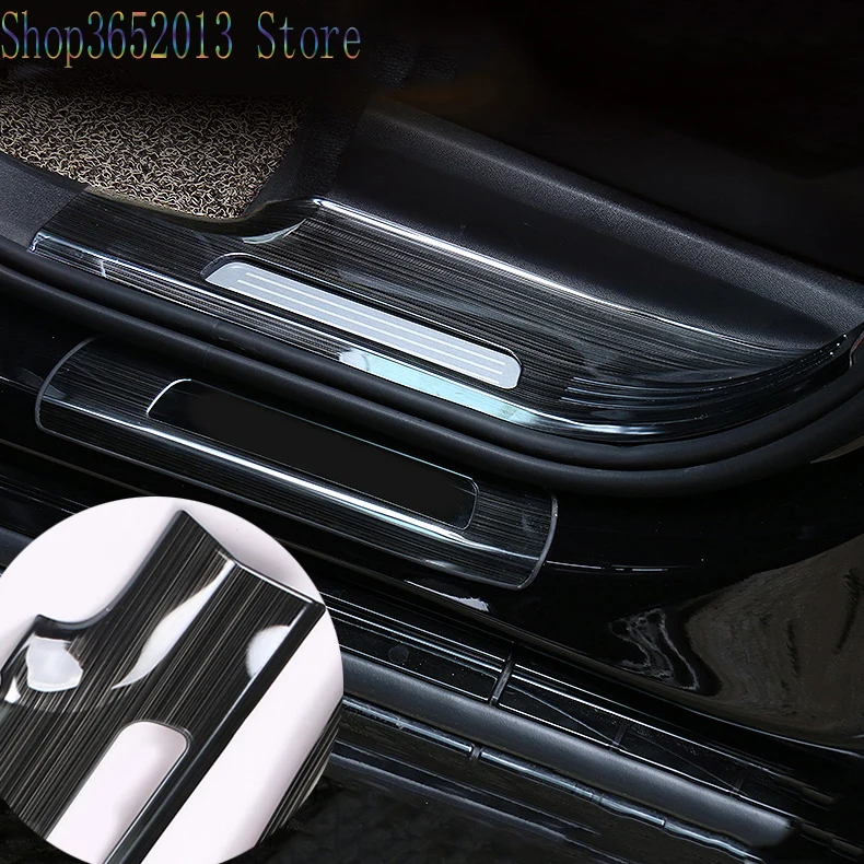 For Volvo XC90 2015-2019 Black Stainless Car Door Sill Guards Scuff Plate protection cover trim Car Styling Accessories 8pcs