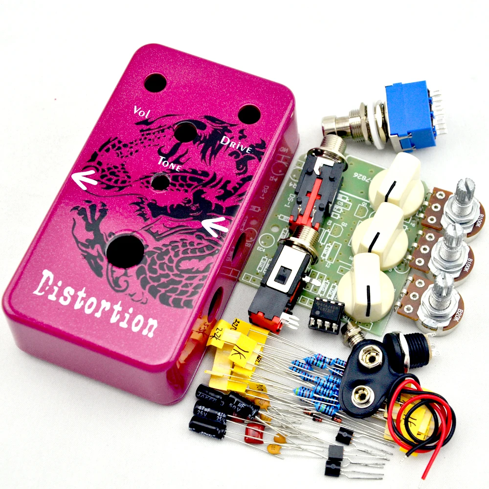 Make Your Own  Distortion Effect Pedal  Kit With 1590B,  True Bypass  Dragon Guitar Parts & Accessories