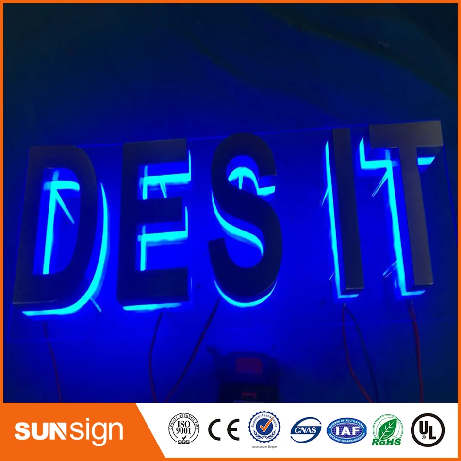 Outdoor Waterproof Custom Design Metal Backlit Led Channel Letter