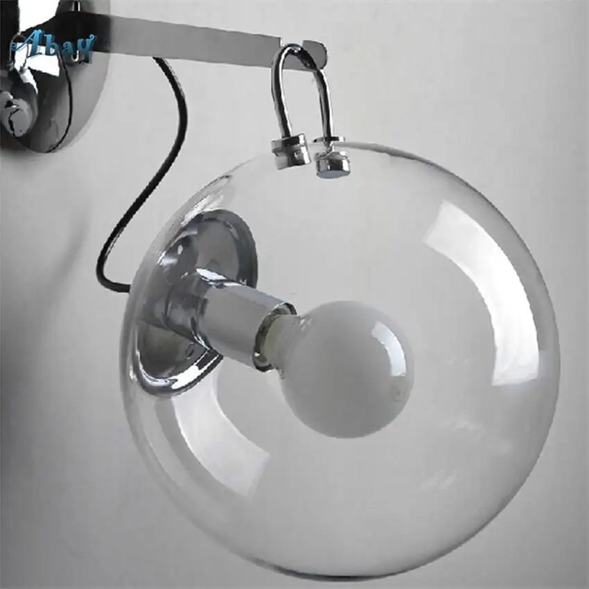 

postmodern led glass ball wall lamp for bedroom bar ktv corridor Minimalism living room decoration home deco silver wall light